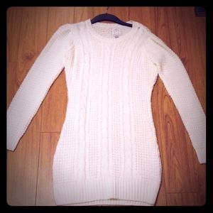 Cream knitted sweater dress